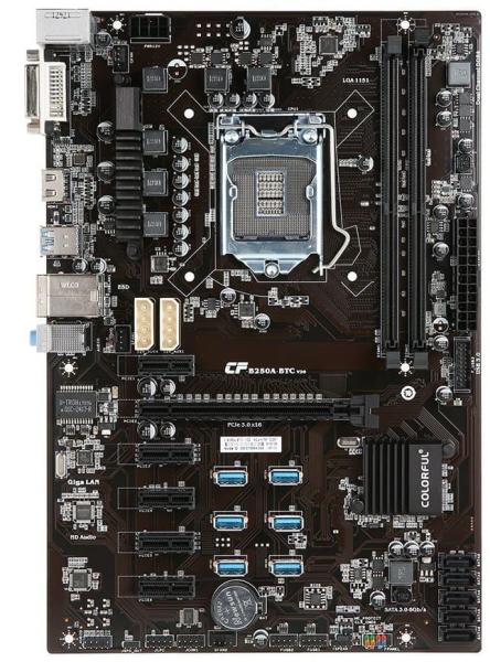 Материнська плата Colorful C.B250A-BTC YV20 (C.B250A-BTC YV20) (Socket 1151, Intel B250, ATX) Б/в