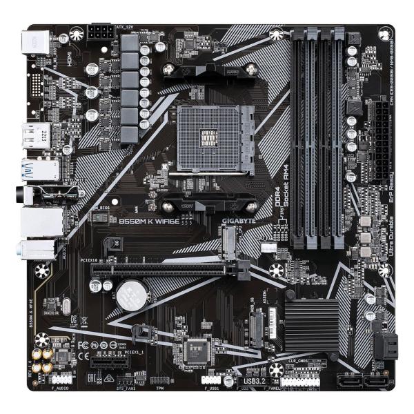 Материнська плата GIGABYTE B550M K WIFI6E (B550M K WIFI6E) (Socket AM4, AMD B550, Micro-ATX)