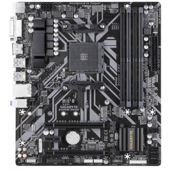 Материнська плата Gigabyte B450M DS3H (B450M DS3H) (Socket AM4, AMD B450, Micro-ATX) Б/в
