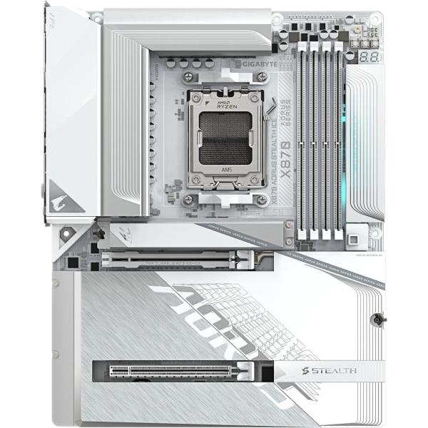 Материнська плата Gigabyte X870 AORUS STEALTH ICE (X870 AORUS STEALTH ICE) (Socket AM5, AMD X870, ATX)