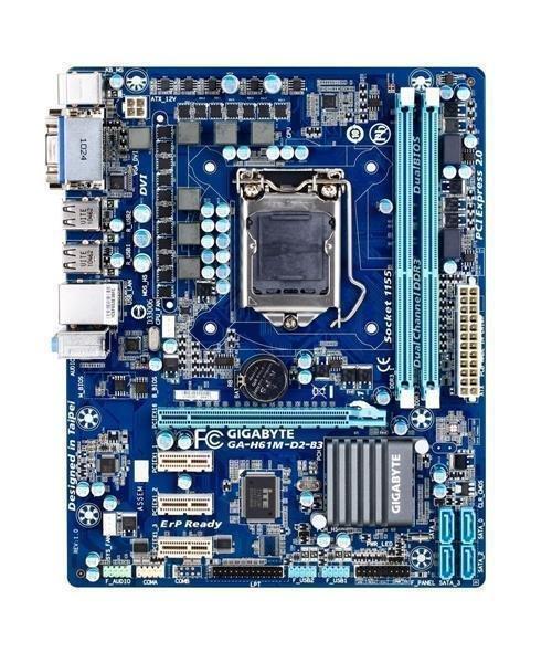 Материнська плата Gigabyte GA-H61M-D2-B3 (GA-H61M-D2-B3) (Socket 1155, Intel H61, Micro-ATX) Б/в