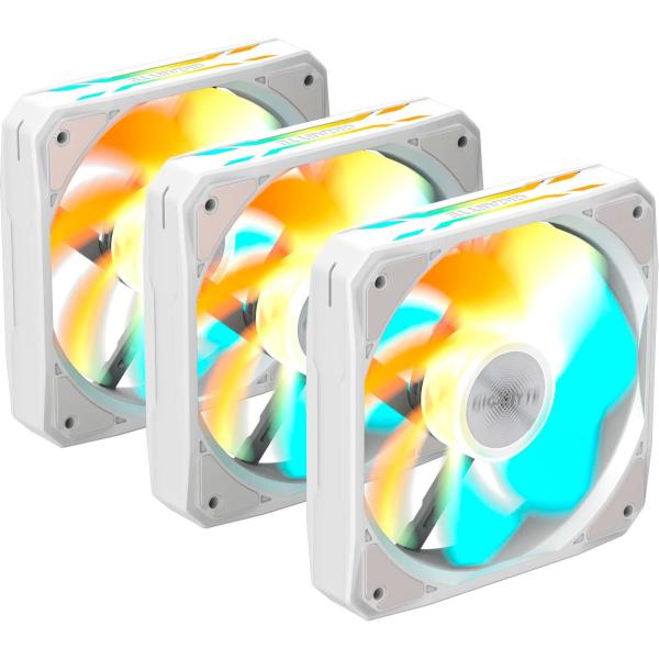 Комплект вентиляторів Gigabyte EZ CHAIN RVS FAN 120 3-Pack White (GP-GBT EZRVSFAN1203 ICE)
