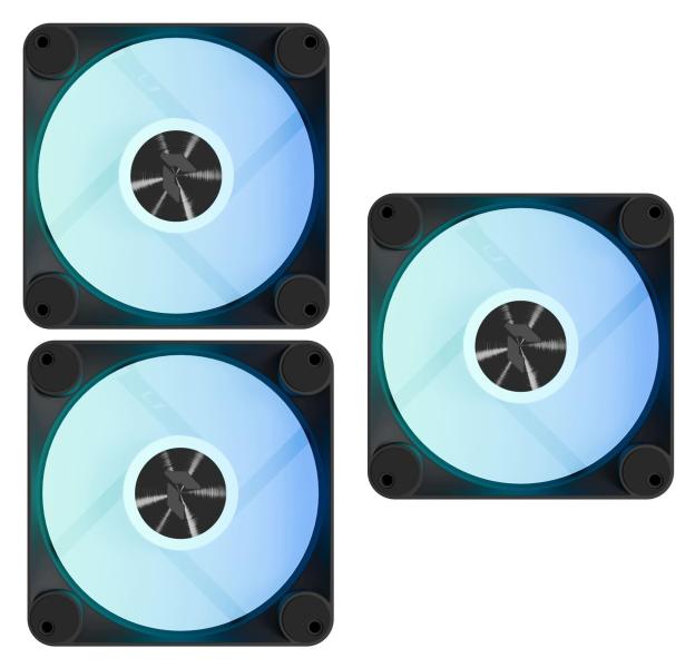 Комплект вентиляторів APNX FP1-R 120 ARGB Black - 3 Pack (APF3-PF11267.11)