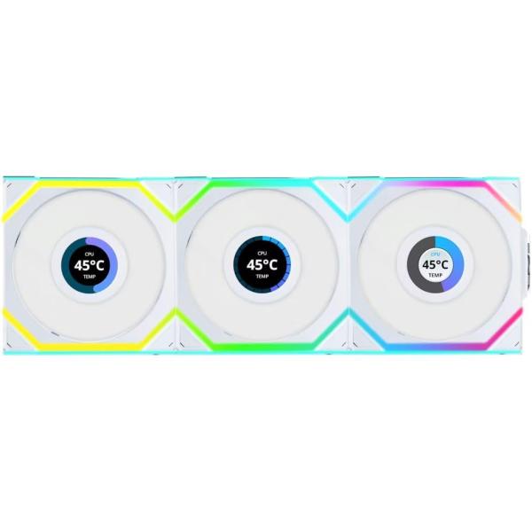 Комплект вентиляторів LIAN LI UNI Fan SL WIRELESS LCD 120-3 (G99.12SLLCD1W3W.00) White