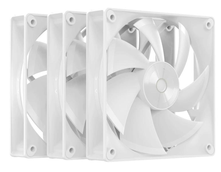 Комплект вентиляторів Ocypus DELTA F12 3in1 White (DELTA-F12-WH3NM00X-GL) 