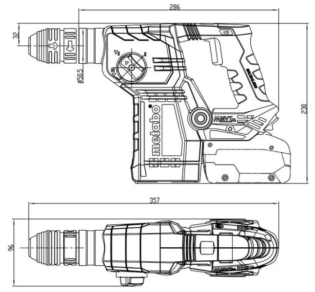 Акумуляторний перфоратор Metabo KH 18 LTX BL 24 Q Set ISA (601714900) (без АКБ та ЗП), фото 5