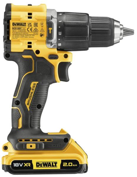 Дриль-шурупокрут ударний DeWALT XR, Li-Ion 18 В (DCD100YD2T), фото 2