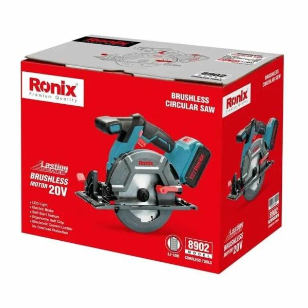 Циркулярна пила акумуляторна Ronix, 20В, без батареї (8902), фото 11