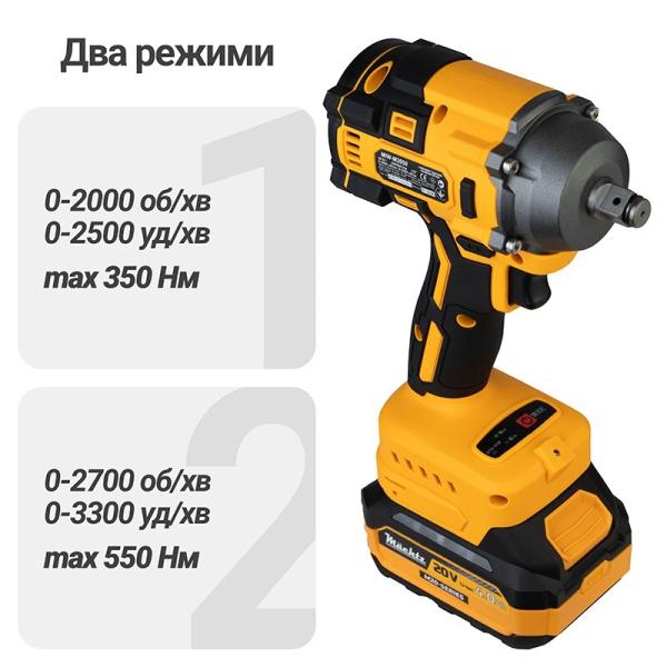 Акумуляторний гайкокрут Machtz MIW-M2050 (11204) (без АКБ та ЗП), фото 6