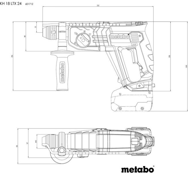Акумуляторний перфоратор Metabo KH 18 LTX 24 (601712600), фото 3