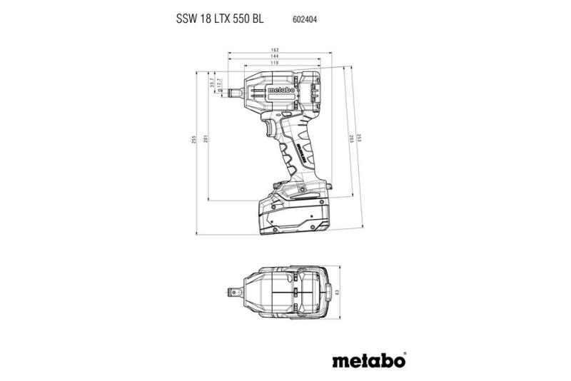 Акумуляторний гайкокрут Metabo SSW 18 LTX 550 BL (602404650), фото 7