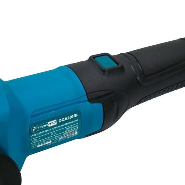 Акумуляторна кутова шліфувальна машина PROFI-TEC DGA201BL (005963), фото 7