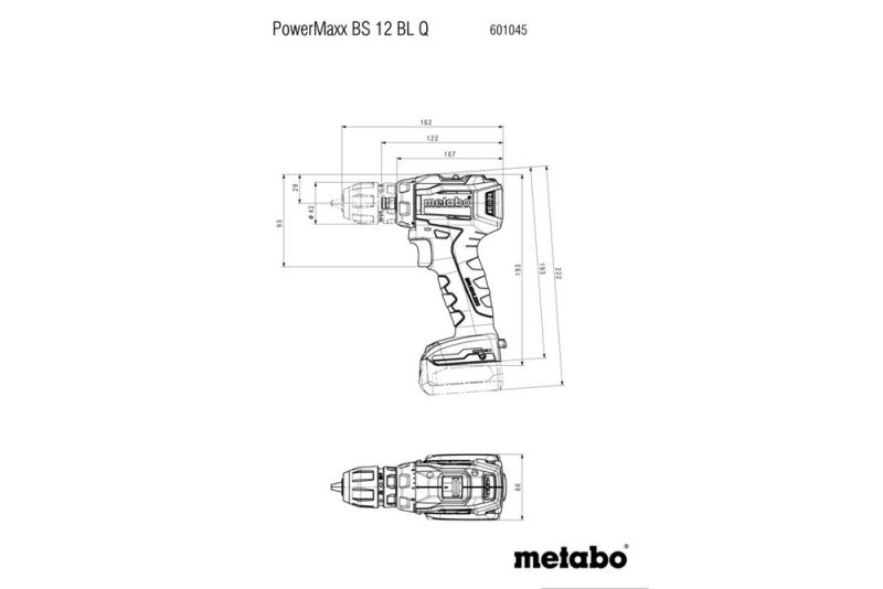 Акумуляторний дриль-шуруповерт Metabo PowerMaxx BS 12 BL Q, без АКБ и ЗП (601045850), фото 4