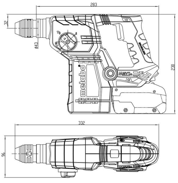 Акумуляторний перфоратор Metabo KH 18 LTX BL 24 (601713840) (без АКБ та ЗП), фото 3
