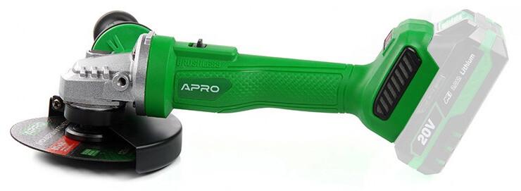 Акумуляторна кутова шліфмашина APRO MS 20AGBP (895105) (без АКБ та ЗП), фото 4