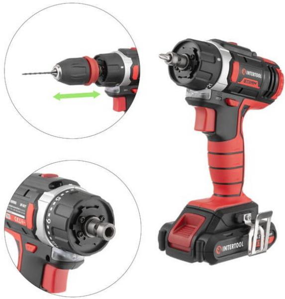 Акумуляторний дриль-шурупокрут INTERTOOL WT-0317, фото 2