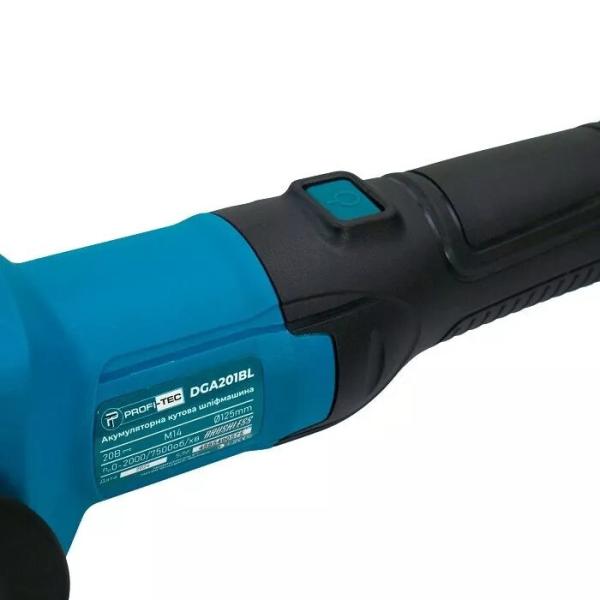 Акумуляторна кутова шліфмашина PROFI-TEC POWERLine DGA201BL (005962) (без АКБ та ЗП), фото 7