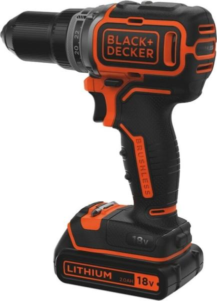 Дриль-шурупокрут Black&Decker 18 В 52 Нм 1.3 кг 1650 об/хв (BL186N)