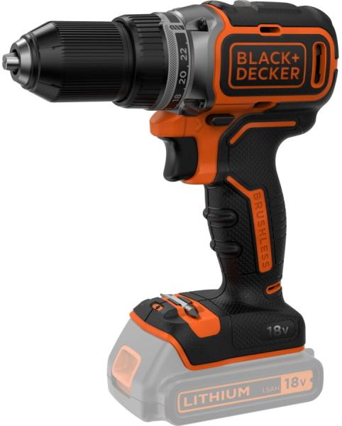 Дриль-шурупокрут Black&Decker 18 В 52 Нм 1.3 кг 1650 об/хв (BL186N), фото 2