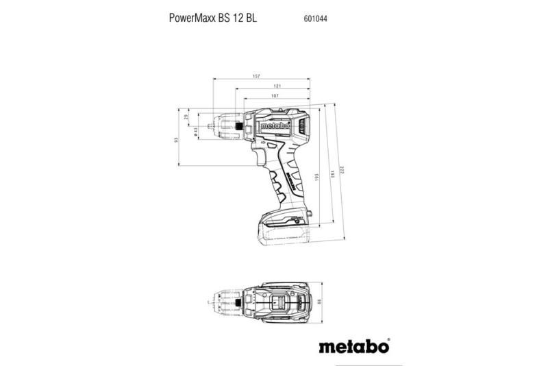 Акумуляторний дриль-шуруповерт Metabo PowerMaxx BS 12 BL (601044500), фото 2