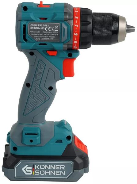Акумуляторний шурупокрут Konner&Sohnen KS ID20V-60 KIT 74 PLUS, фото 4