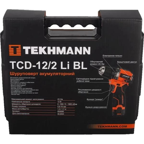 Акумуляторний шурупокрут Tekhmann TCD-12/2 Li BL (854606), фото 10