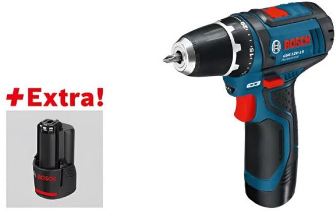 Акумуляторний дриль-шурупокрут Bosch GSR 12V-15 Professional з набором інструментів (060186810R), фото 4