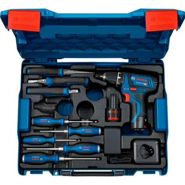 Акумуляторний дриль-шурупокрут Bosch GSR 12V-15 Professional з набором інструментів (060186810R), фото 5