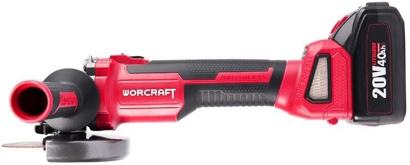 Акумуляторна безщіткова шліфувальна машина кутова Worcraft CAG-S20LIBH-125B (13152), фото 2