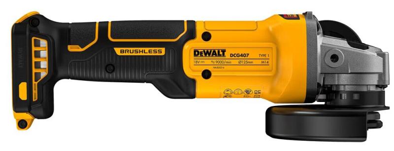 Акумуляторна кутова шліфмашина DeWALT (DCG407NT) (без АКБ та ЗП), фото 3