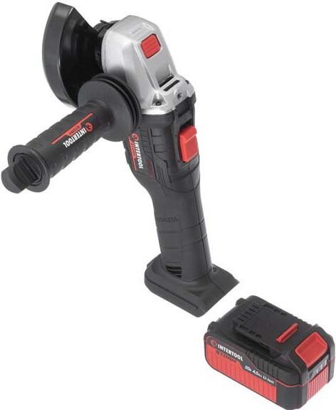 Акумуляторна кутова шліфмашина INTERTOOL WT-0366, фото 6