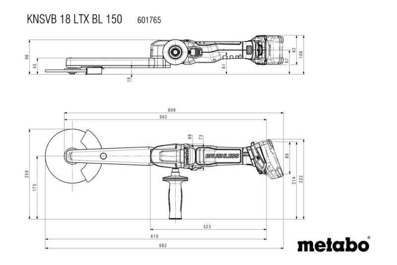Акумуляторна шліфмашина для кутових зварювальних швів Metabo KNSVB 18 LTX BL 150 (601765840) (без АКБ та ЗП), фото 6