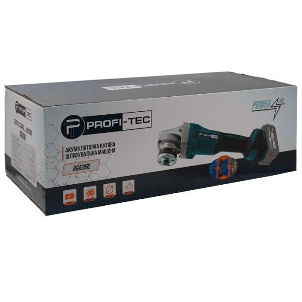 Акумуляторна кутова шліфувальна машина PROFI-TEC DGA20BL (005940) (без АКБ та ЗП), фото 9