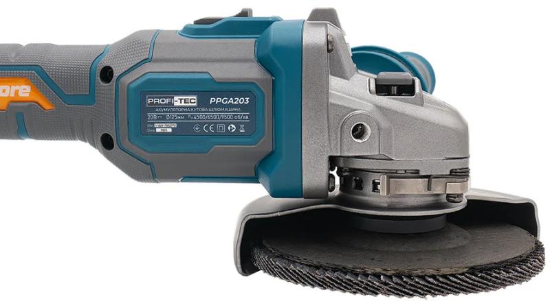 Акумуляторна кутова шліфмашина PROFI-TEC PPGA203 UltraCore (007640), фото 7
