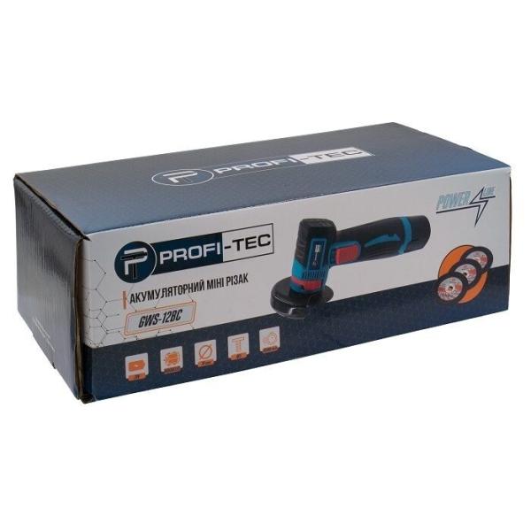 Акумуляторна кутова шліфувальна машина PROFI-TEC GWS12BC (004977), фото 8