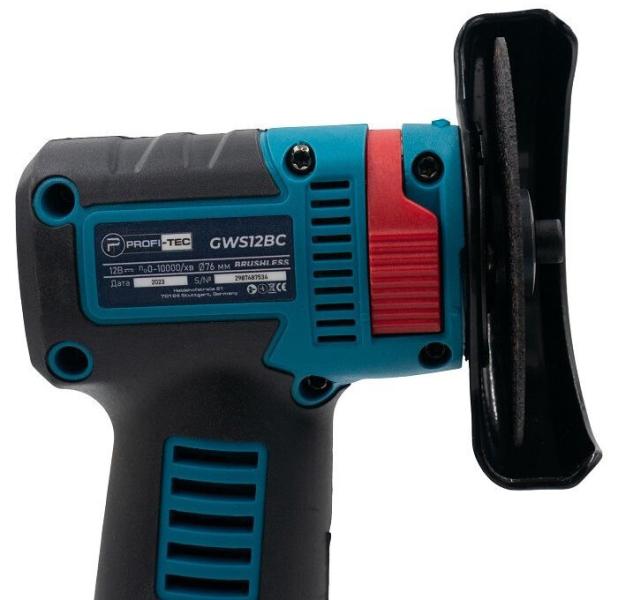 Акумуляторна кутова шліфувальна машина PROFI-TEC GWS12BC (004977), фото 3