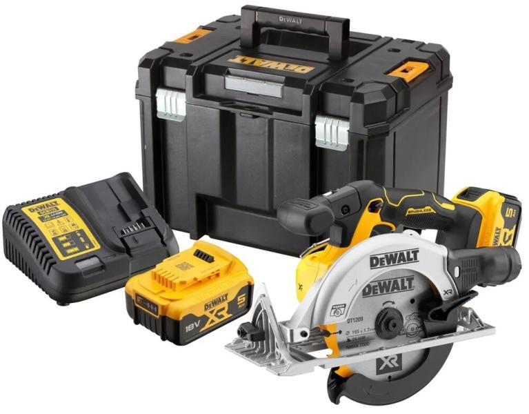 Пила дискова DeWALT 18 В 5 Ач 165х20 мм (DCS565P2), фото 2