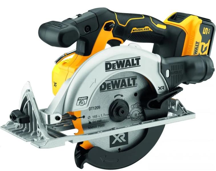 Пила дискова DeWALT 18 В 5 Ач 165х20 мм (DCS565P2)