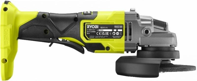 Акумуляторна болгарка Ryobi RAG18X-0 (Без АКБ и ЗП), фото 3