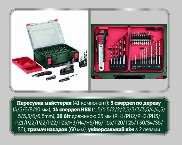 Акумуляторний шурупокрут Metabo PowerMaxx BS Basic Mobile Workshop (600080710), фото 10