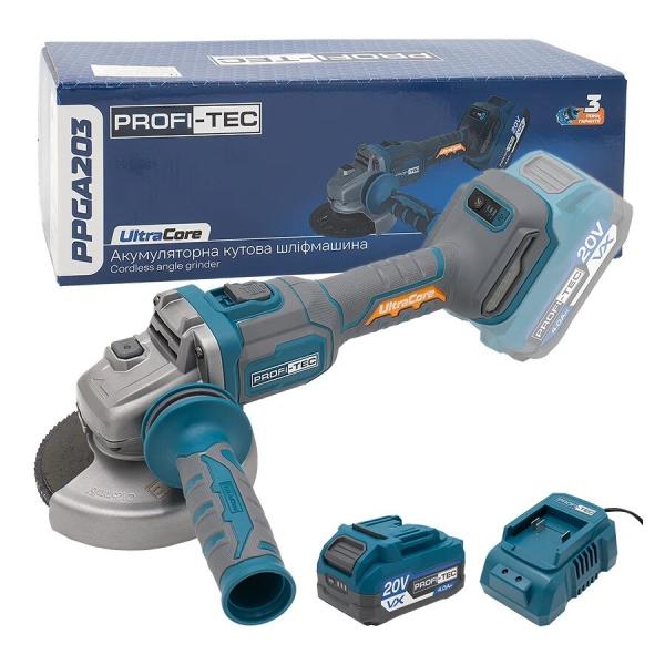 Акумуляторна кутова шліфмашина PROFI-TEC UltraCore PPGA203 (007639), фото 17