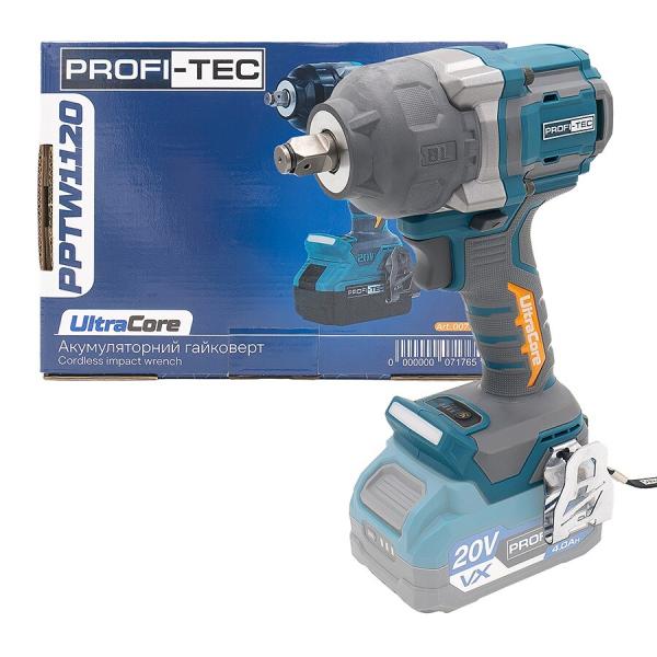Акумуляторний гайкокрут PROFI-TEC UltraCore PPTW11020 (007176) (без АКБ та ЗП), фото 11