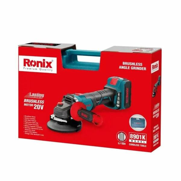 Акумуляторна кутова шліфувальна машина Ronix (8901K), фото 11