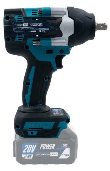 Акумуляторний гайкокрут PROFI-TEC POWERLine DTW800BL (007603), фото 3
