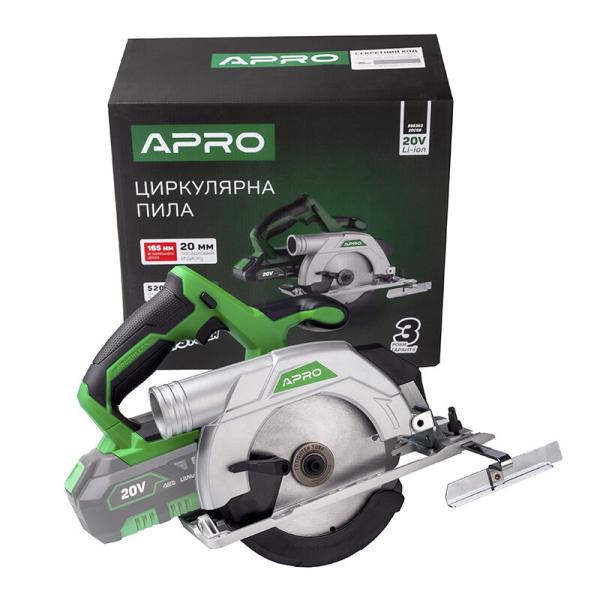 Акумуляторна дискова пилка APRO 20CSB (895363) (без АКБ та ЗП), фото 3