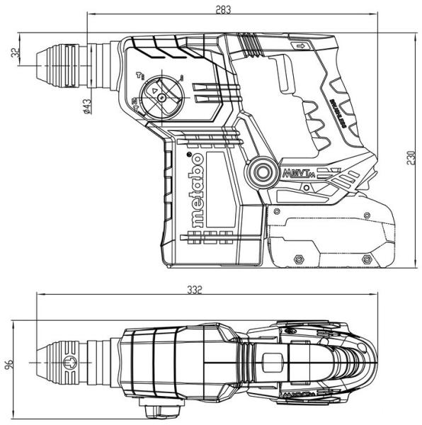 Акумуляторний перфоратор Metabo KH 18 LTX BL 24 (601713800), фото 3