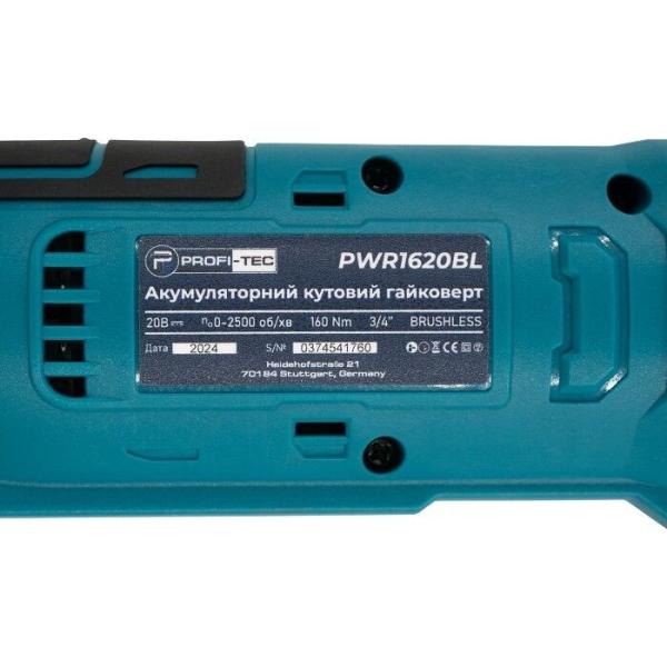 Акумуляторний кутовий гайкокрут PROFI-TEC PWR1620BL (006582), фото 10