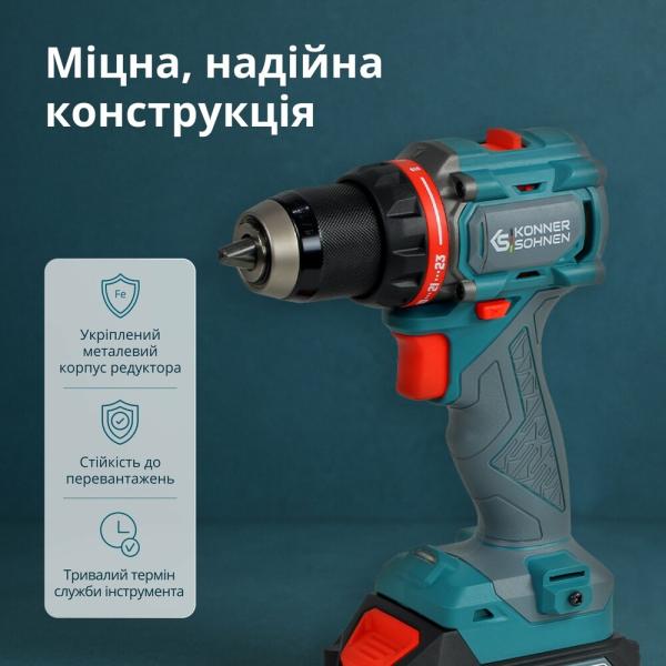 Акумуляторний шурупокрут Konner&Sohnen KS ID20V-60 KIT 74, фото 17