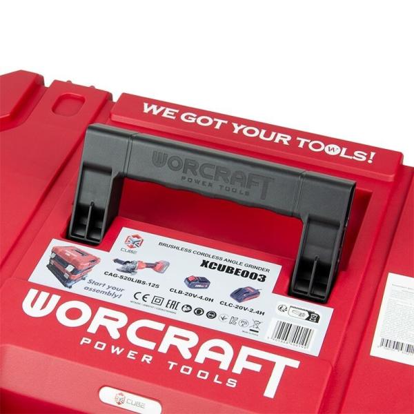 Акумуляторна кутова шліфмашина Worcraft XCUBE003 (13243), фото 8