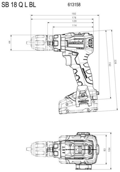 Акумуляторний ударний дриль-шурупокрут Metabo SB 18 L BL Q (613158840) (без АКБ та ЗП), фото 4